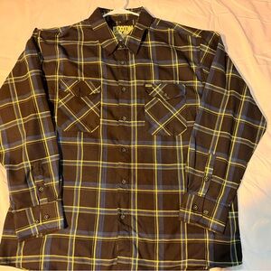 DIXXON Brown and Blue Plaid Men's Shirt